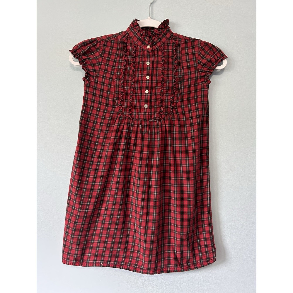 Vintage Ralph Lauren Girls Red & Green Plaid Dress Christmas Holidays Classic